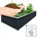 Extra-thick 2-Ply Reinforced Card Frame 68"x 35.5" Raised Garden Bed Kingbird Galvanized Steel Elevated Planter Kit Box +8pcs T-type Tags & 1 Gloves as Gift, no Rust or Bend, Charcoal-Grey   